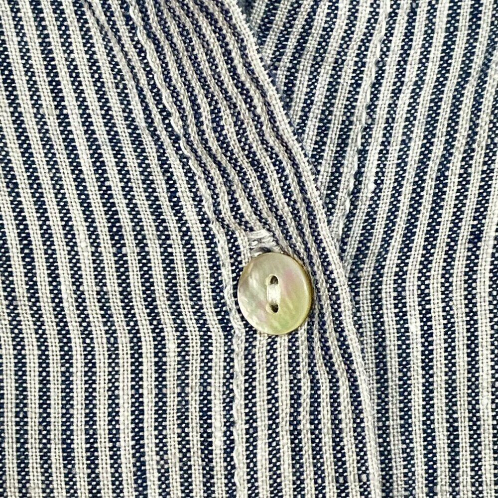 Tahari 100% Linen Stripe Shirt Dress Blue White Size S - Picture 7 of 13